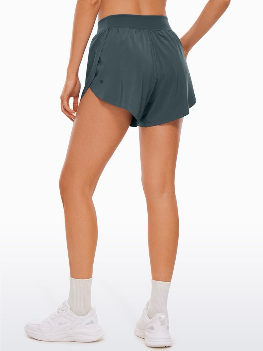 CRZ YOGA Women’s High-Waist Athletic Shorts — Charcoal Gray